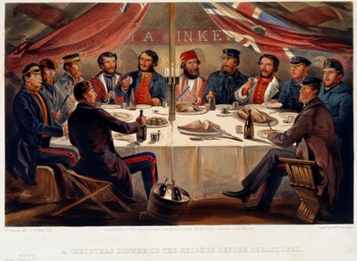 Cena di Natale sulle alture prima di Sebastopoli, 1855 da William Crimea Simpson