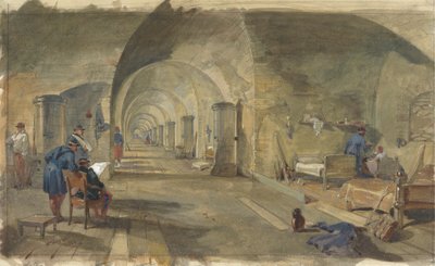 Interno del Forte Nicholas, Sebastopoli, Crimea da William Simpson