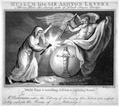 Biglietto per il Museo Leverian, Albion Place, Southwark, Londra, c1805 da William Skelton