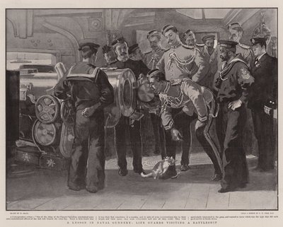 Una lezione di artiglieria navale, le Guardie della Vita visitano una nave da guerra da William Small