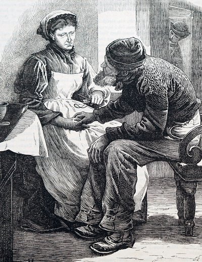 Una coppia anziana. Di William Small (1843-1929) un illustratore inglese. 1880 (incisione) da William Small