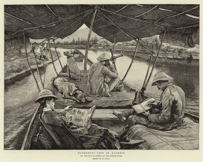 Vita in houseboat in Kashmir da William Small