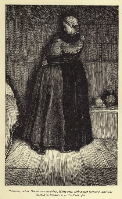 Lentamente, mentre Dinah parlava, Hetty si alzò, fece un passo avanti e fu abbracciata da Dinah da William Small