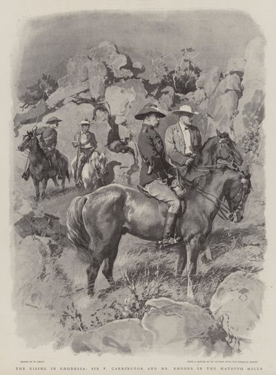 La rivolta in Rhodesia, Sir F Carrington e Mr Rhodes nelle colline di Matoppo da William Small