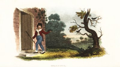William Smellie, da ragazzo, che prende un nido di giovani passeri dai loro genitori in un esperimento da William Smellie