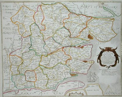 Una nuova mappa della contea di Essex, pubblicata da Henry Overton da William Smith