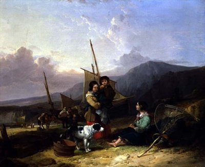 Pescatori sulla riva del mare da William Snr. Shayer