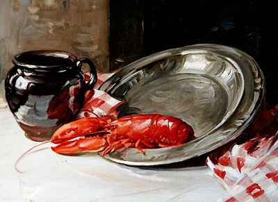 Natura morta - Aragosta su un piatto da William Somerville Shanks