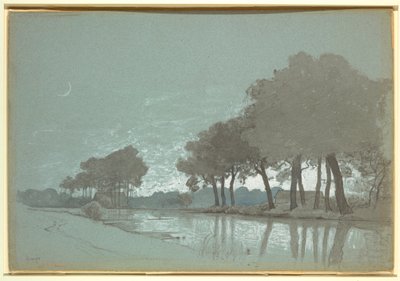 Disegno, Scena di canale vicino a Bruges, Belgio, 1875-80 da William Stanley Haseltine