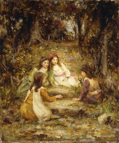 Bambini in un frutteto da William Stewart MacGeorge