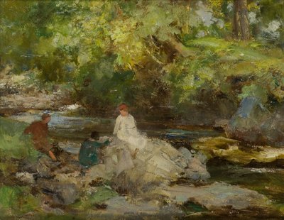 Tre Figure Vicino a un Fiume da William Stewart MacGeorge