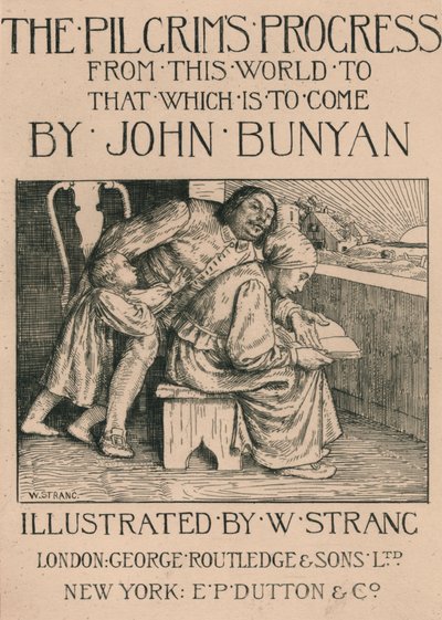 La moglie di Bunyan gli legge la Bibbia, c1916 da William Strang