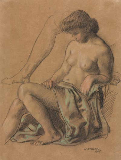 Figura drappeggiata seduta, 1905 da William Strang