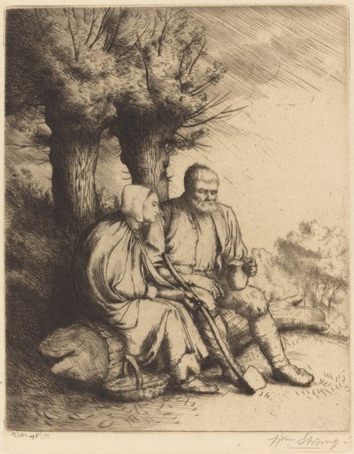 Uomo e donna sotto un albero da William Strang