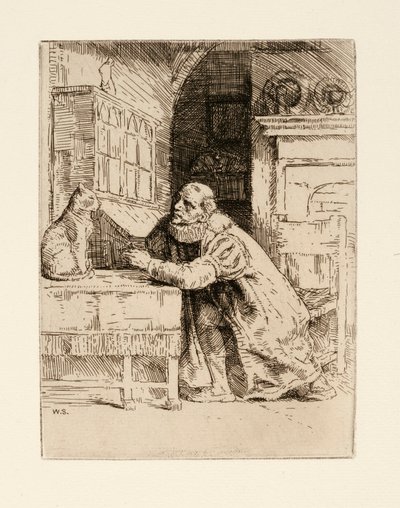 Montaigne e il gatto. Illustrazione di Izaak Walton e Charles Cotton tratta da The Compleat Agler da William Strang