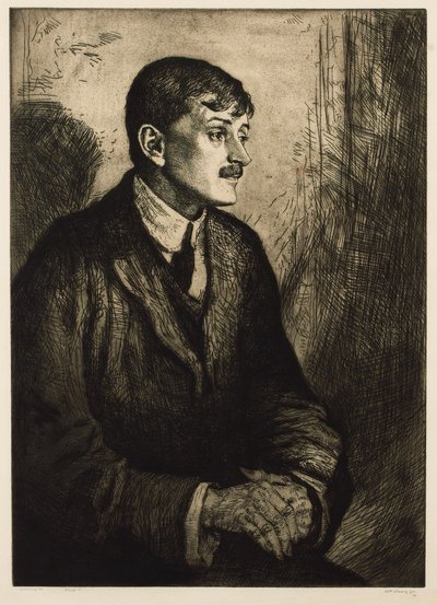 Ritratto del poeta John Masefield da William Strang