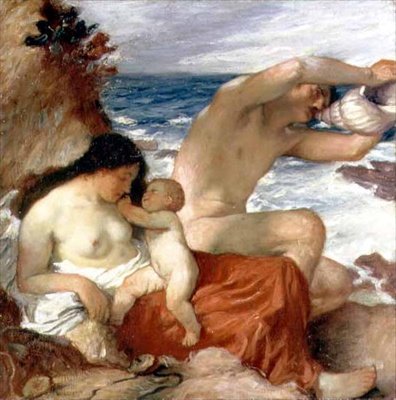 La casa del pescatore, XX secolo (olio su tela) da William Strang