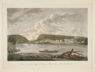 Veduta del Water Gap e delle vetrerie colombiane, fiume Delaware da William Strickland