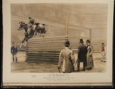 Il salto in alto, National Horse Show Association, New York 1892, Trasporto che lega Maud a 6 piedi e 1 pollice da William Sullivant Vanderbilt Allen