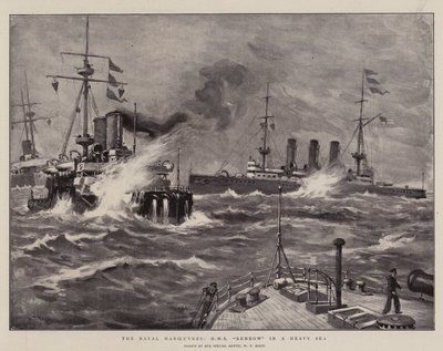 Le manovre navali, H M S Benbow in mare agitato da William T. Maud