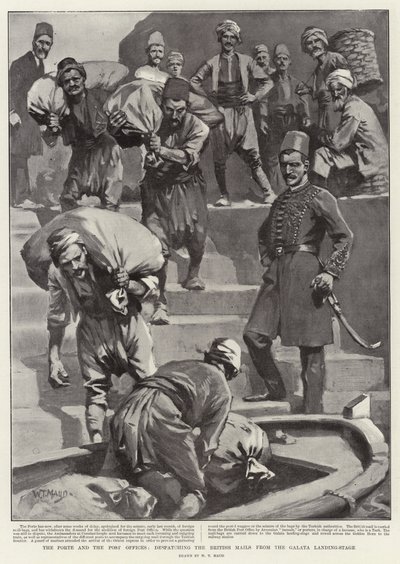 La Porta e gli uffici postali, spedizione delle poste britanniche dal molo di Galata da William T. Maud