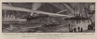 La flotta di riserva esercita i loro riflettori a Torbay da William T. Maud