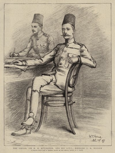 Il Sirdar, Sir H H Kitchener, e il suo ADC, Bimbashi J K Watson da William T. Maud
