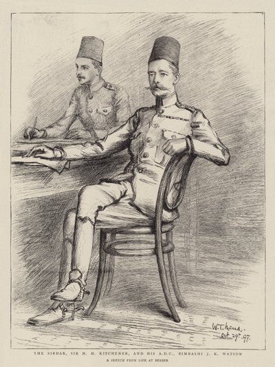 Il Sirdar, Sir H H Kitchener, e il suo ADC, Bimbashi J K Watson da William T. Maud