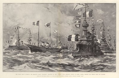 La visita dello Zar in Francia, lo Yacht di Sua Maestà Standart seguito dal Cassini con a bordo il Presidente Loubet, che passa attraverso la flotta francese al largo di Dunkerque da William T. Maud