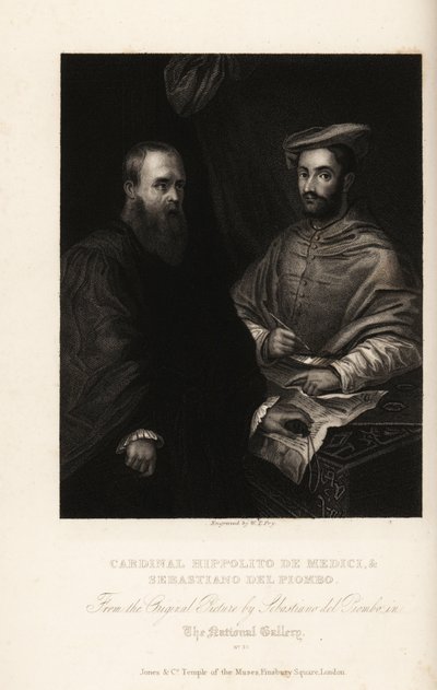 Ritratto di Sebastiano del Piombo, pittore italiano del Rinascimento e del primo Manierismo, circa 1485-1547, con il Cardinale Ippolito de