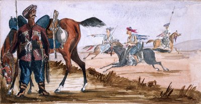 Bashi Bazouk della Circassia, e altri in esercizio sullo sfondo da William Thomas Markham
