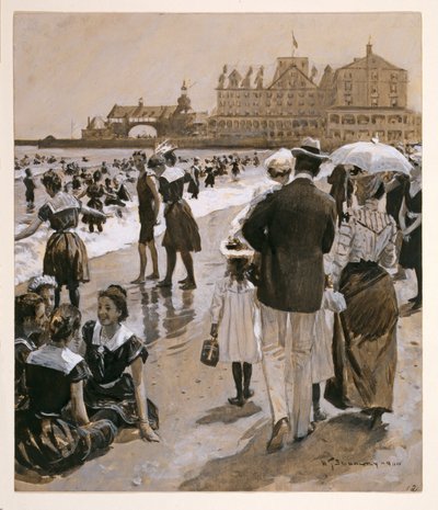 Scena di spiaggia da Harpers Weekly da William Thomas Smedley