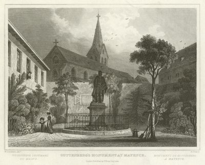 Monumento di Guttenberg a Magonza da William Tombleson