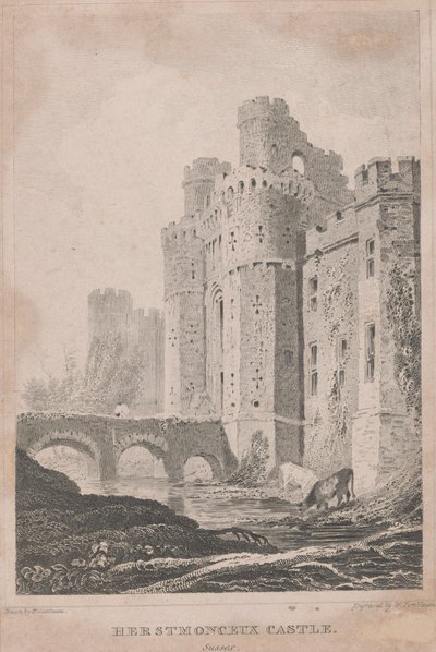 Castello di Herstmonceux, Sussex da William Tombleson