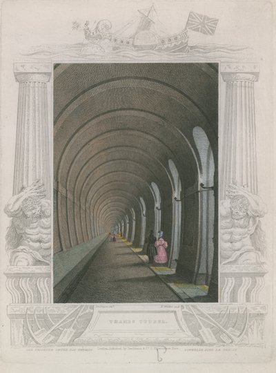 Il tunnel del Tamigi da William Tombleson