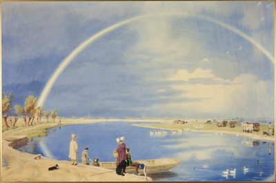 Un acquazzone di aprile: una vista dal Binsey Ferry vicino a Oxford, guardando verso Port Meadow e Godstow da Joseph Mallord William Turner
