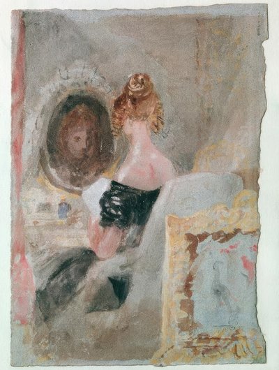 Interno in Petwoath House: Donna davanti allo specchio da Joseph Mallord William Turner