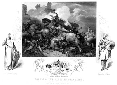 Re Riccardo I 1157-119 alla Battaglia di Giaffa, 1192 da William Turner Davey