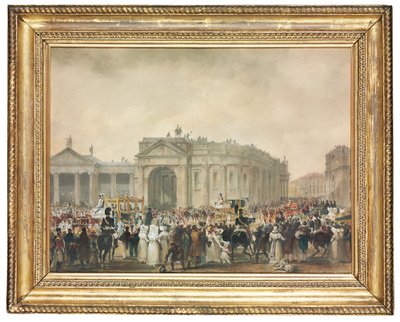 Re Giorgio IV a College Green, Dublino da William Turner de Lond