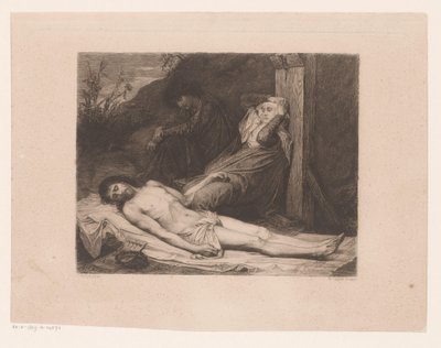 Maria e Giovanni Battista piangono sul corpo di Cristo da William Unger