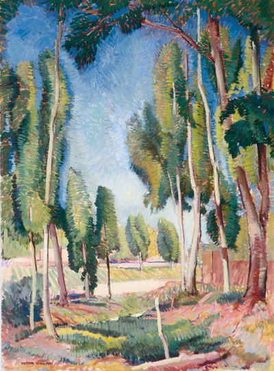 Pioppi e campi giovani da William Victor Higgins