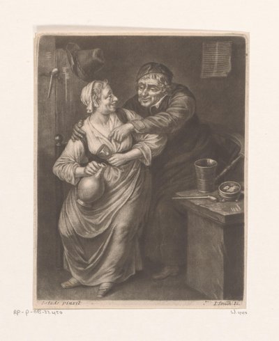 Interno di una locanda con uomo e donna che bevono da William Vincent