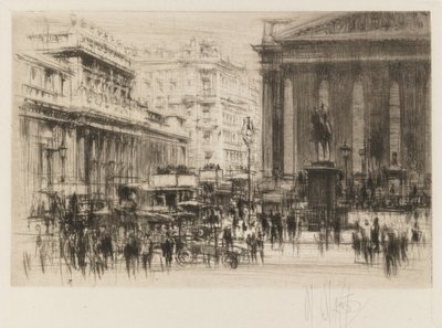 Set di Londra: Bank (con il Royal Exchange) da William Walcot