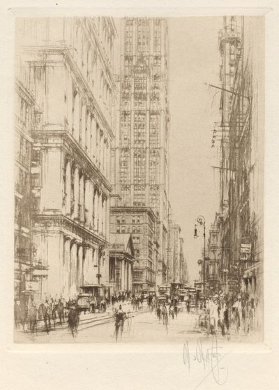 Lower Broadway, centro di New York da William Walcot