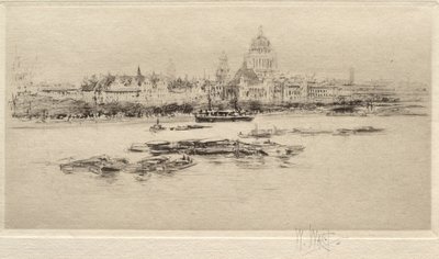 Il Tamigi da Waterloo - Veduta verso la cattedrale di San Paolo da William Walcot