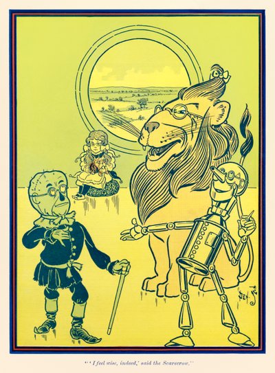 "Mi sento saggio, davvero," disse lo spaventapasseri. da "Il meraviglioso mago di Oz" di L. Frank Baum da William Wallace Denslow