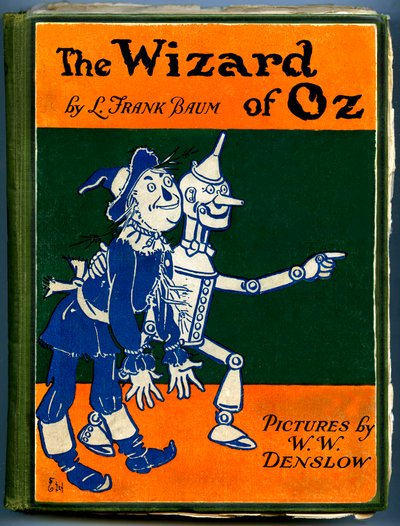 Il Meraviglioso Mago di Oz - Il Mago di Oz: copertina di una vecchia edizione (tra il 1905 e il 1920) illustrata da Denslow, William Wallace del libro di Frank Baum - lo spaventapasseri e l