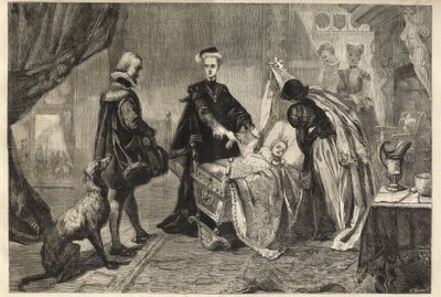 La regina Maria lascia il castello di Stirling - Maria Stuart (Maria I di Scozia) davanti alla culla di suo figlio (Giacomo Stuart, Giacomo VI e I) da William Ward