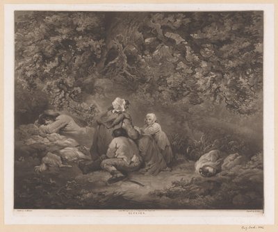 Famiglia che riposa in un bosco da William Ward