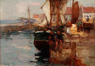 Pesca sul molo da William Watt Milne